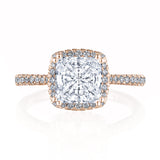 Princess with Cushion Bloom Engagement Ring