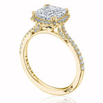Princess with Cushion Bloom Engagement Ring