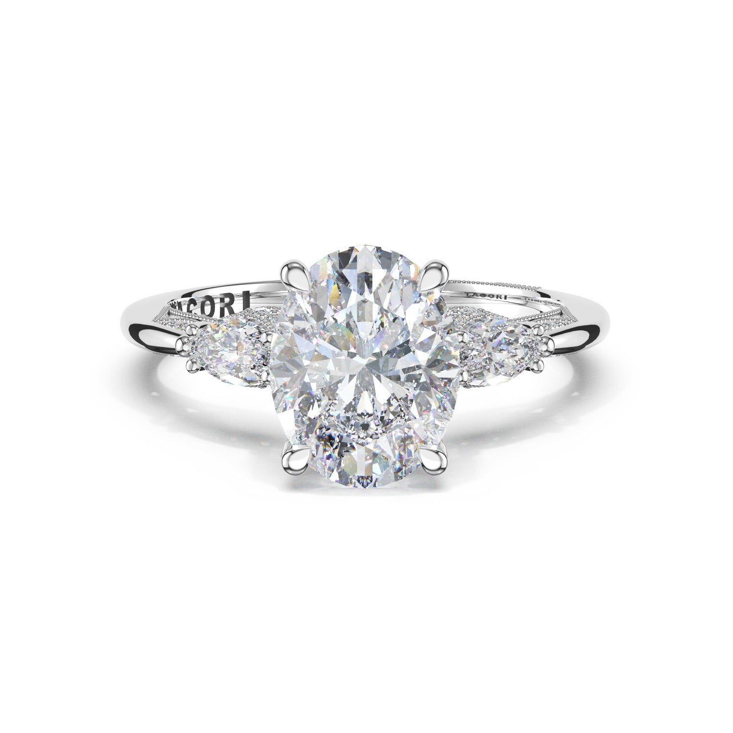 Oval 3-Stone Engagement Ring