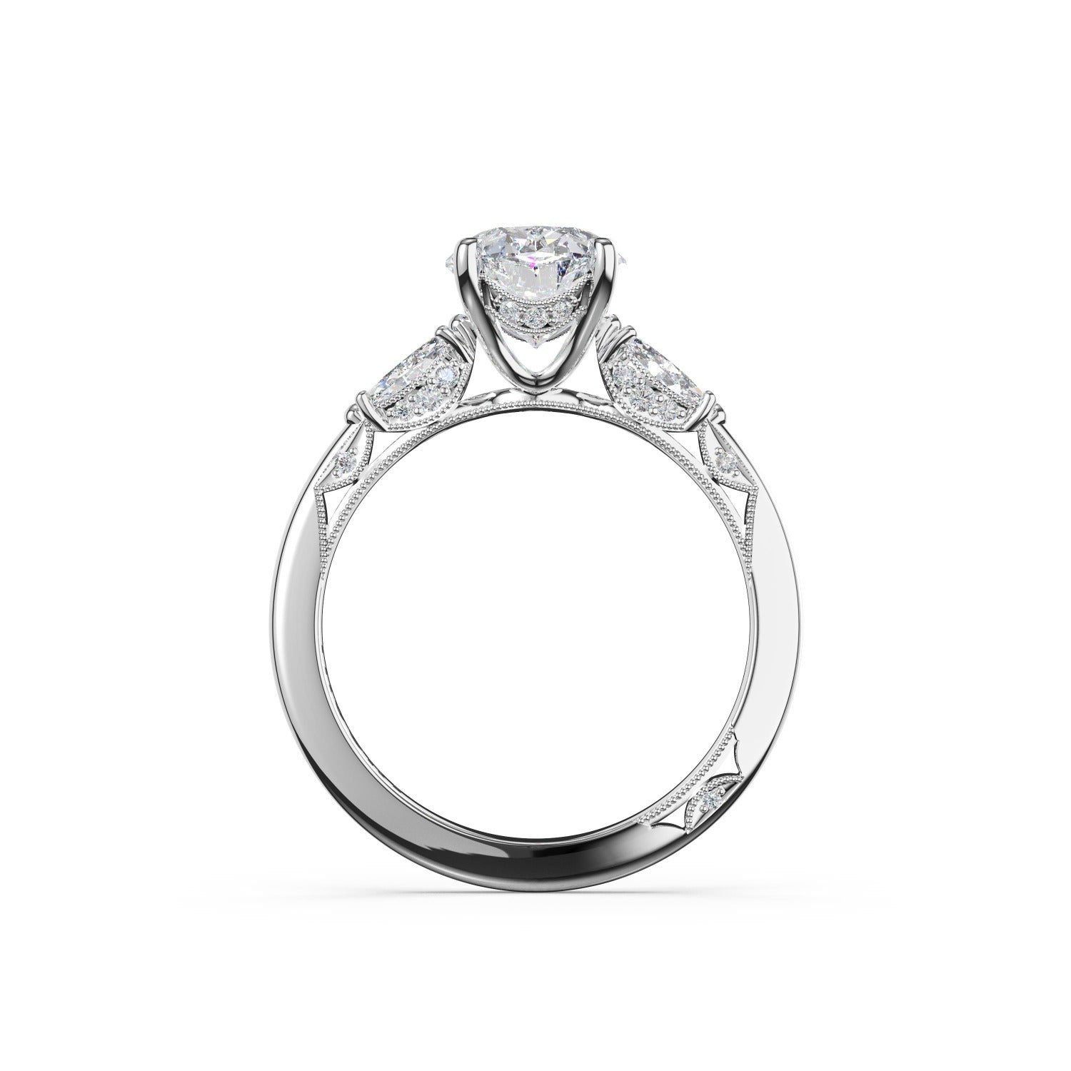 Oval 3-Stone Engagement Ring