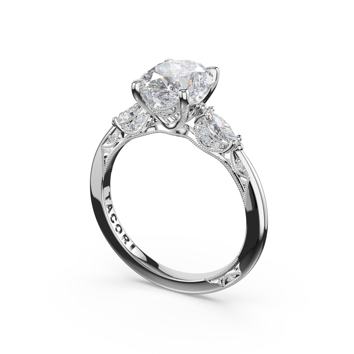 Oval 3-Stone Engagement Ring