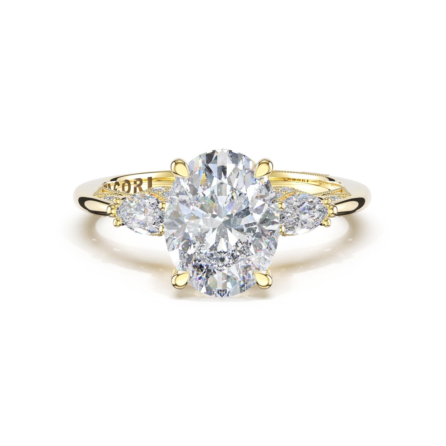 Oval 3-Stone Engagement Ring