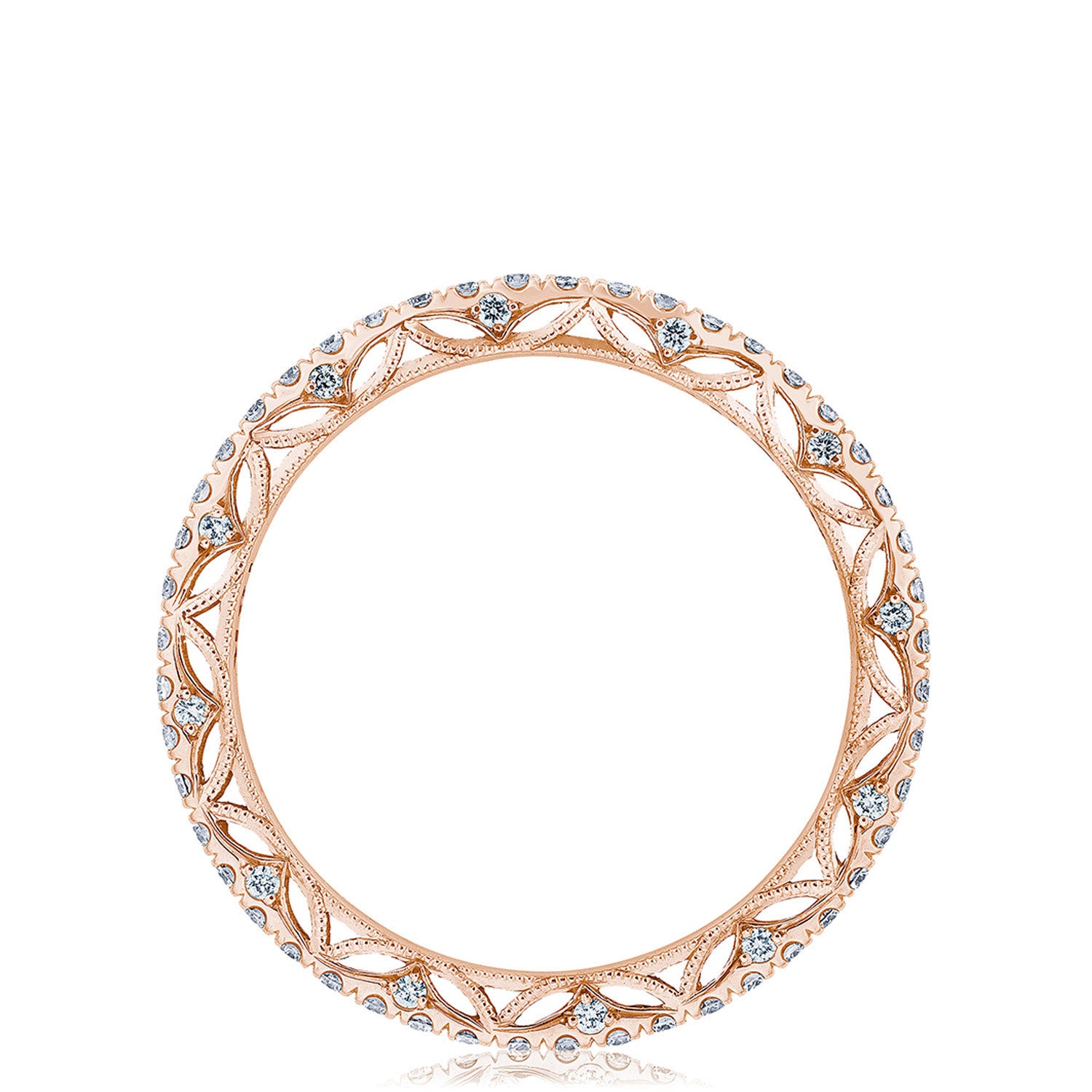French Pavé Diamond Wedding Band