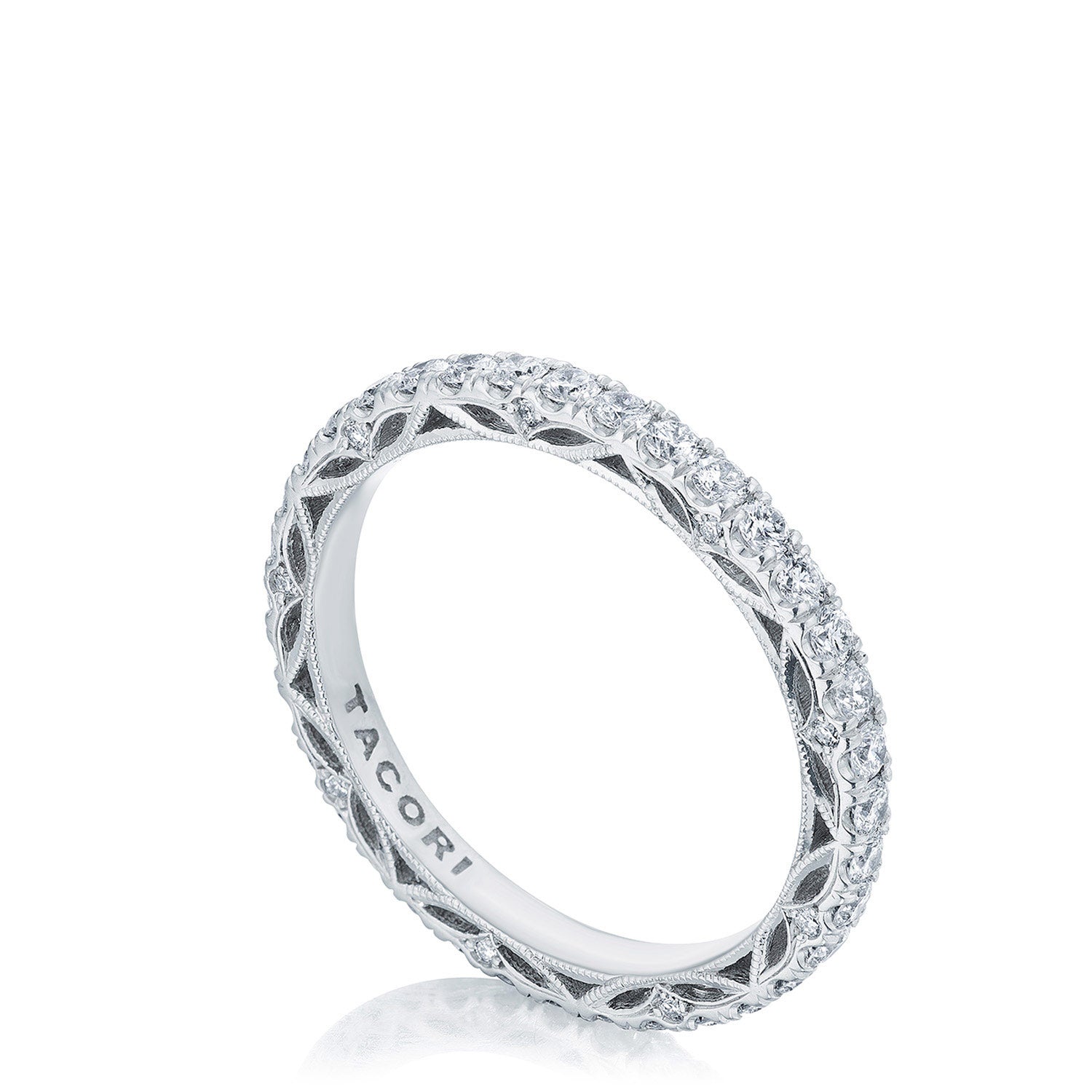 French Pavé Diamond Wedding Band