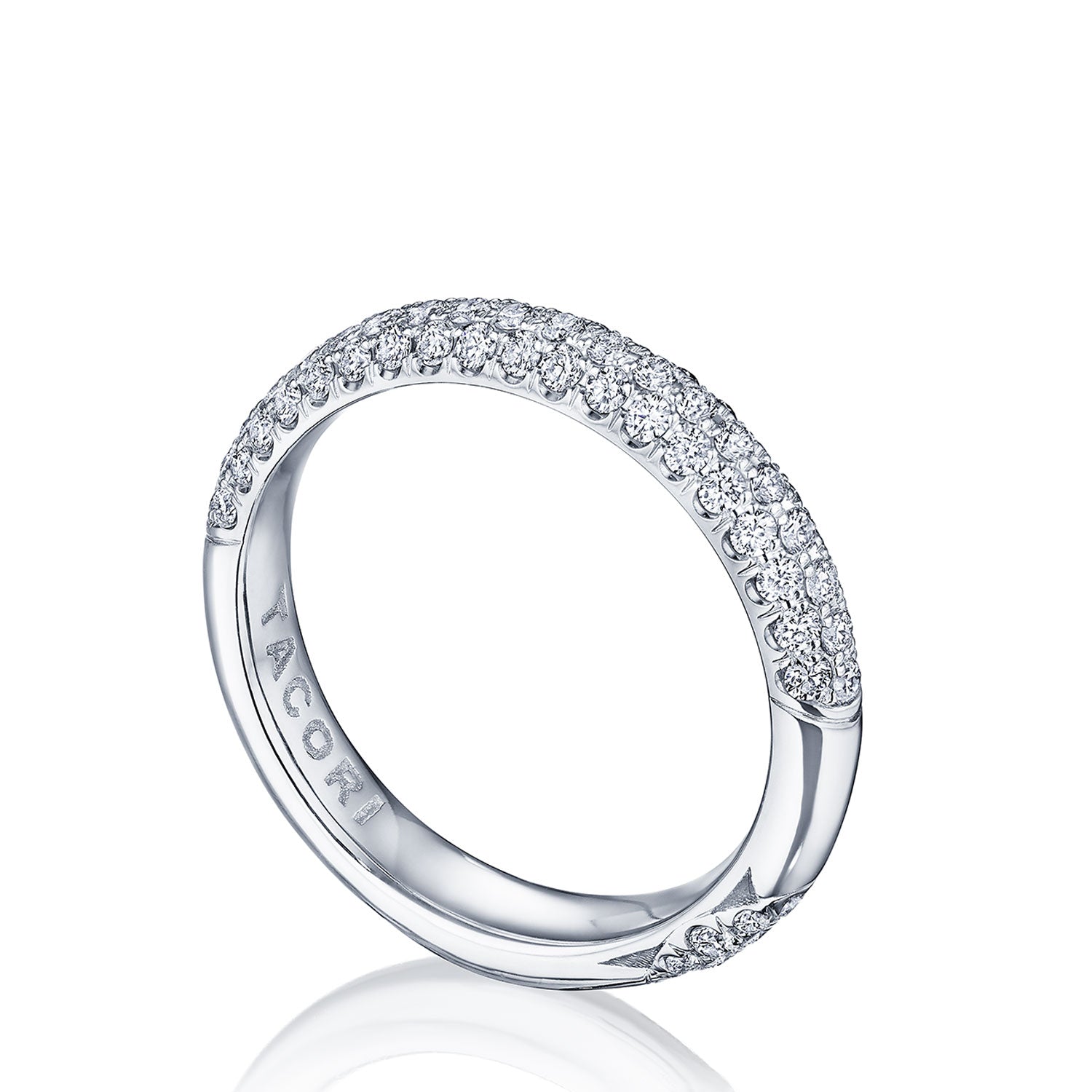 Triple Row Pavé Wedding Band