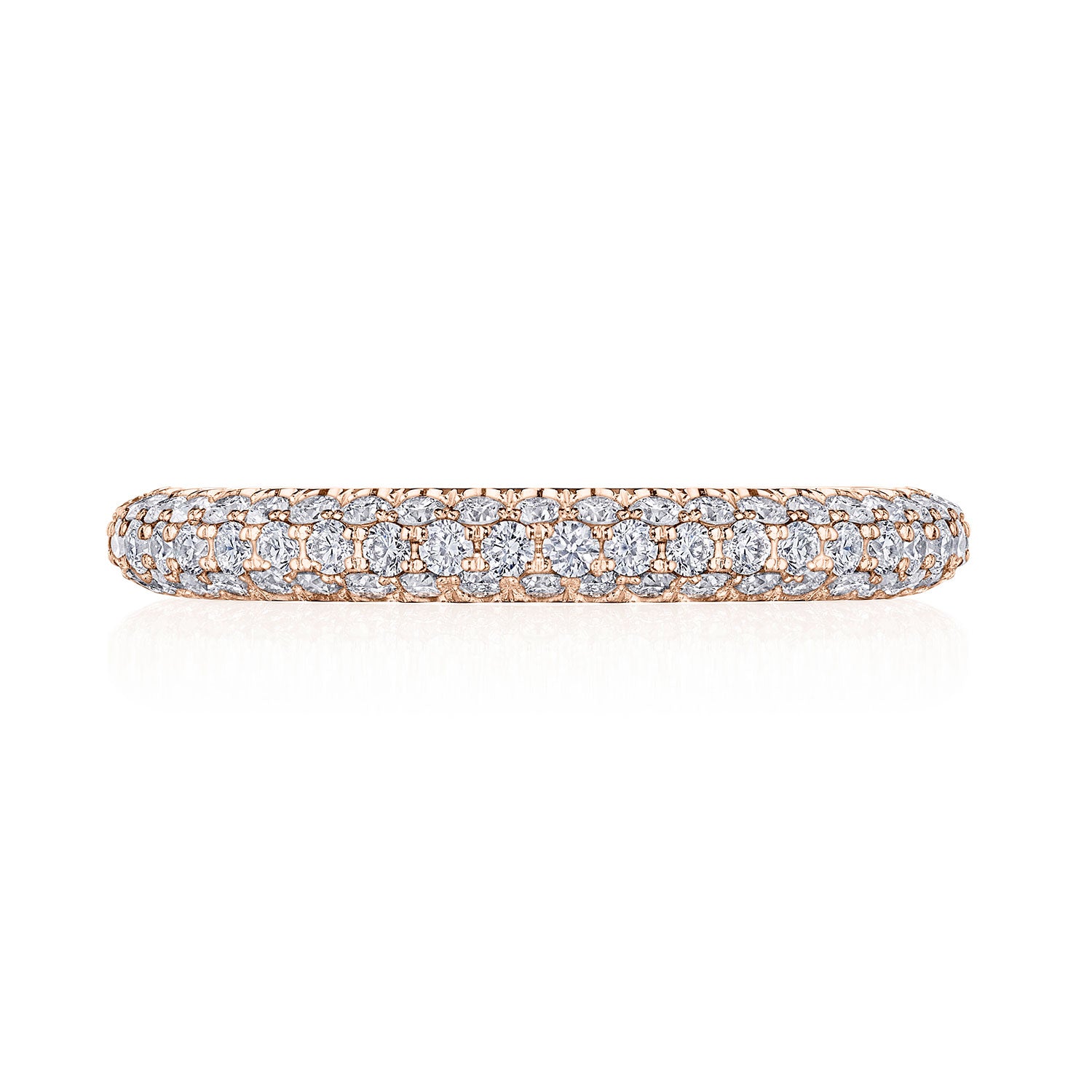 Triple Row Pavé Wedding Band