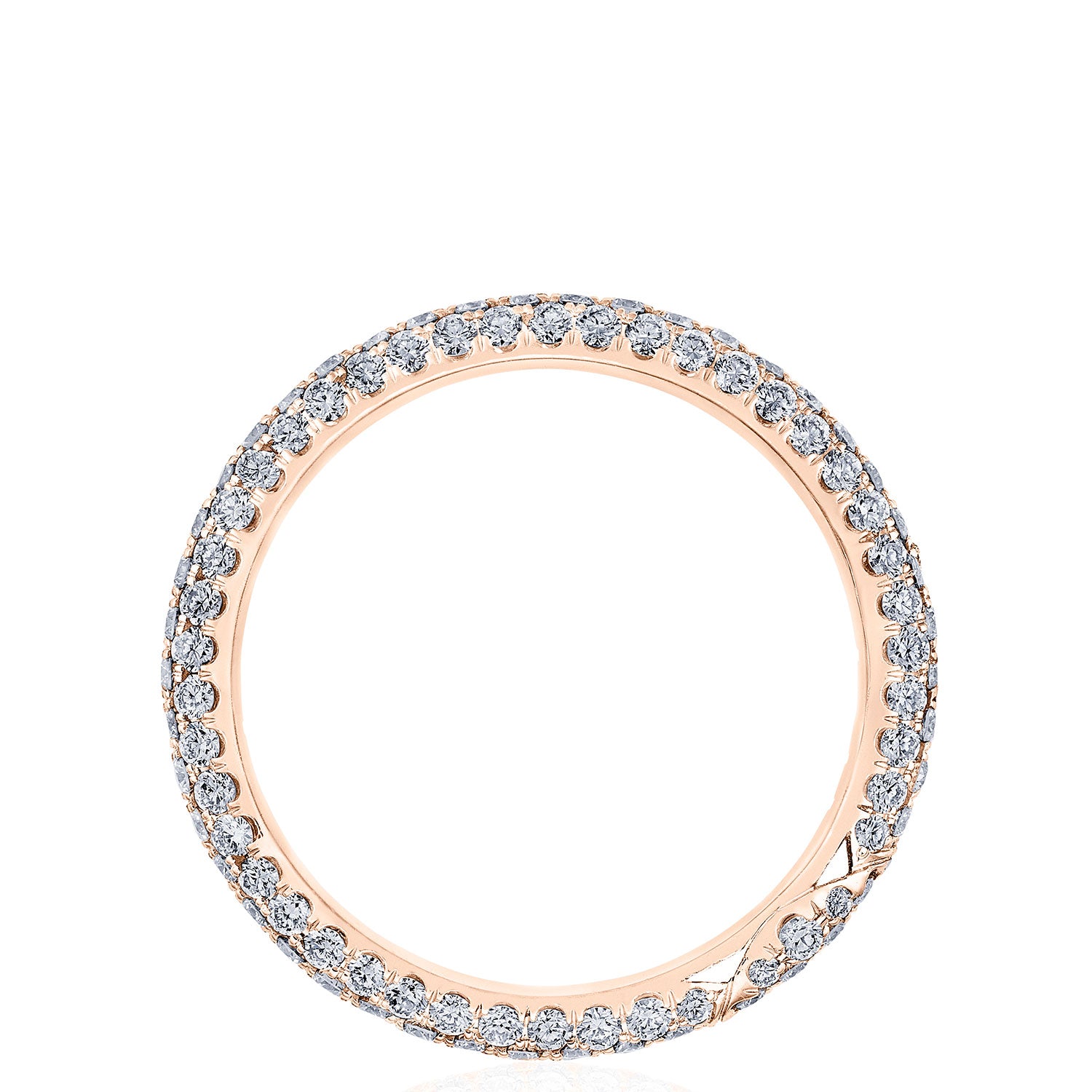 Triple Row Pavé Wedding Band