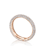 Triple Row Pavé Wedding Band