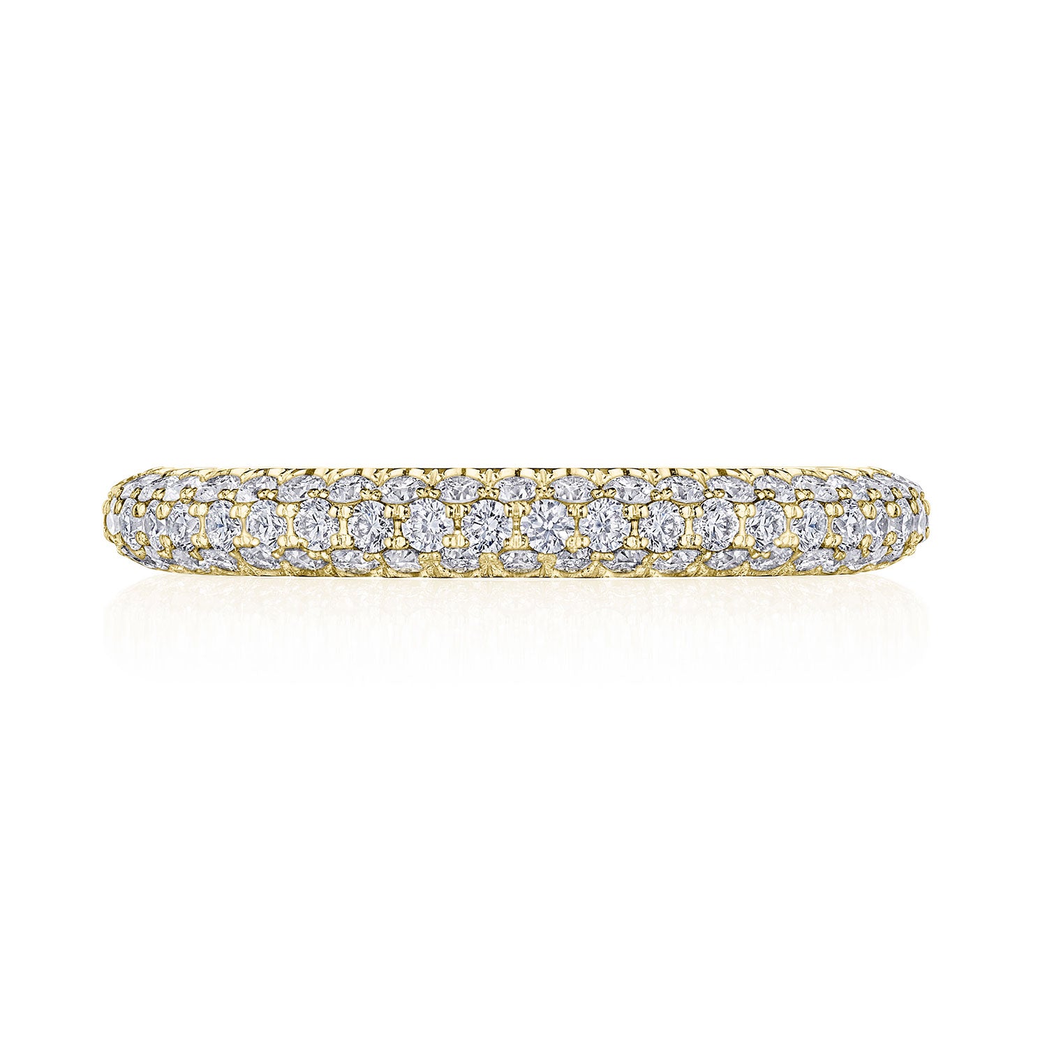 Triple Row Pavé Wedding Band