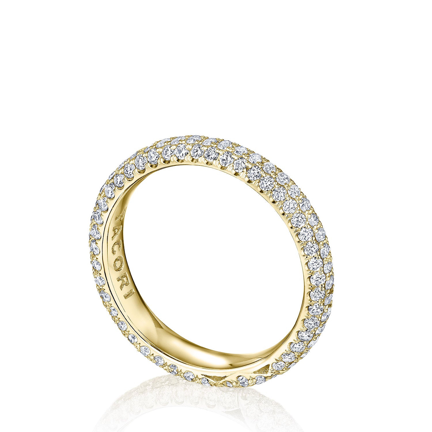 Triple Row Pavé Wedding Band