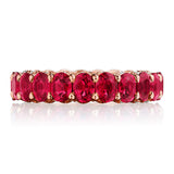 Oval Cut Ruby Eternity Band