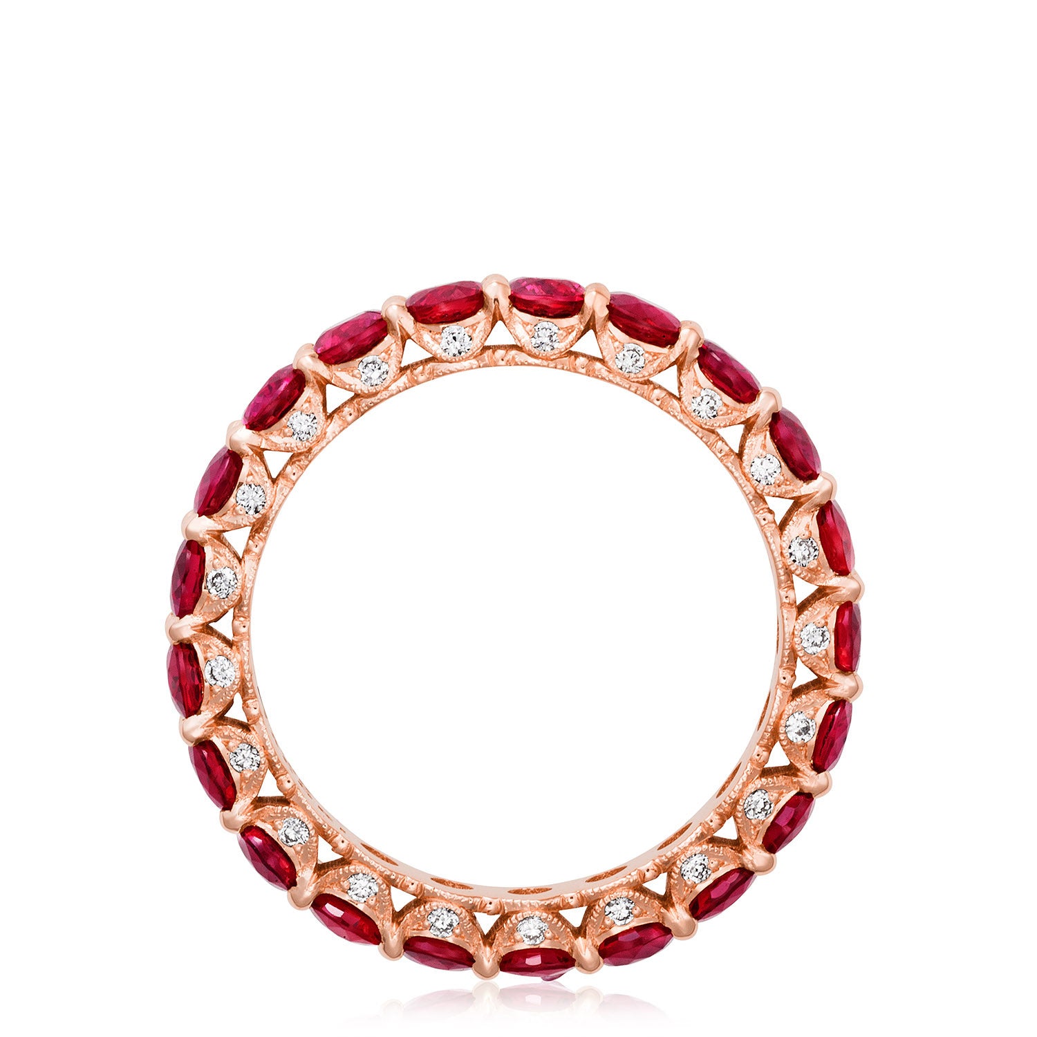 Oval Cut Ruby Eternity Band