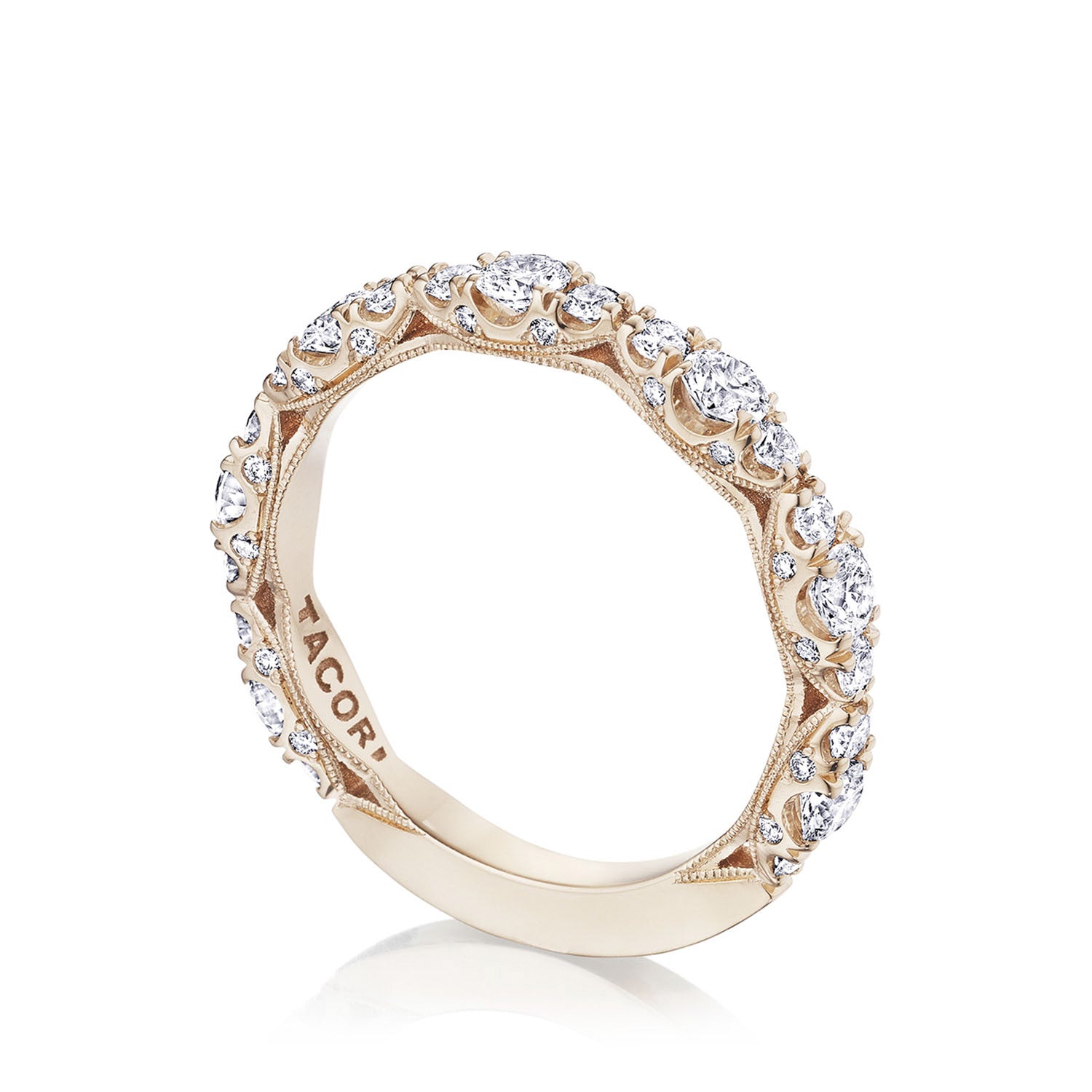 Marquise Shape Design Detail Wedding Band
