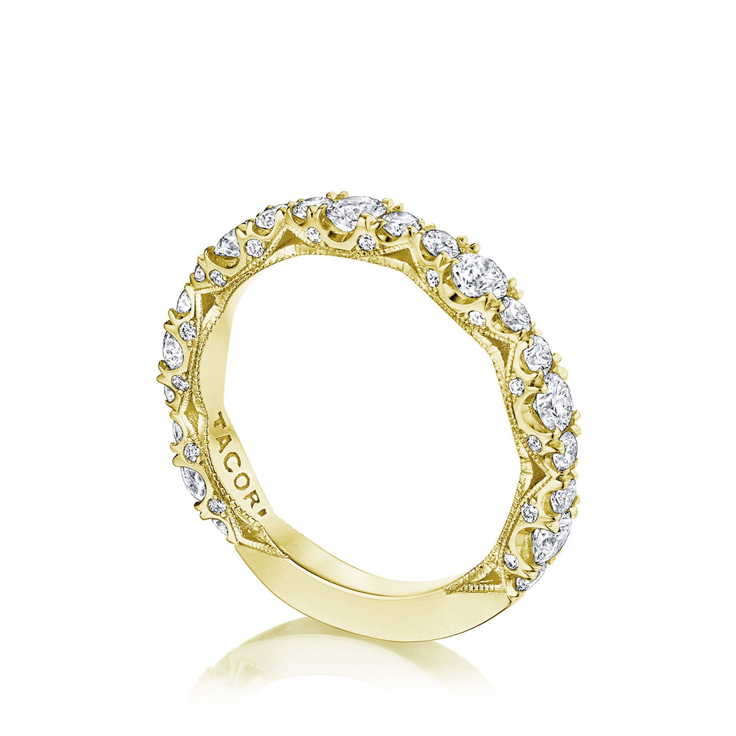 Marquise Shape Design Detail Wedding Band