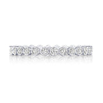 Round Bezel Droplet Wedding Band with Diamond