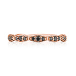 Marquise Design Wedding Band with Black Diamond