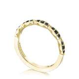 Marquise Design Wedding Band with Black Diamond