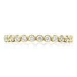 Round Bezel Droplet Wedding Band with Diamond