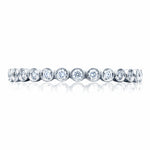 Round Bezel Droplet Wedding Band with Diamond
