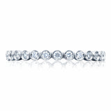 Round Bezel Droplet Wedding Band with Diamond