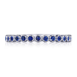 Round Bezel Droplet Wedding Band with Sapphire