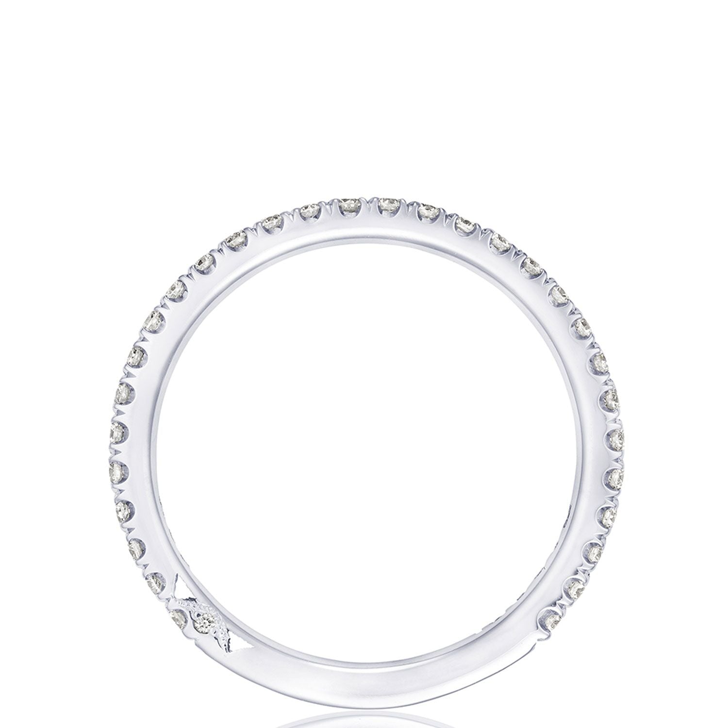 French Pavé Diamond Wedding Band - 2mm
