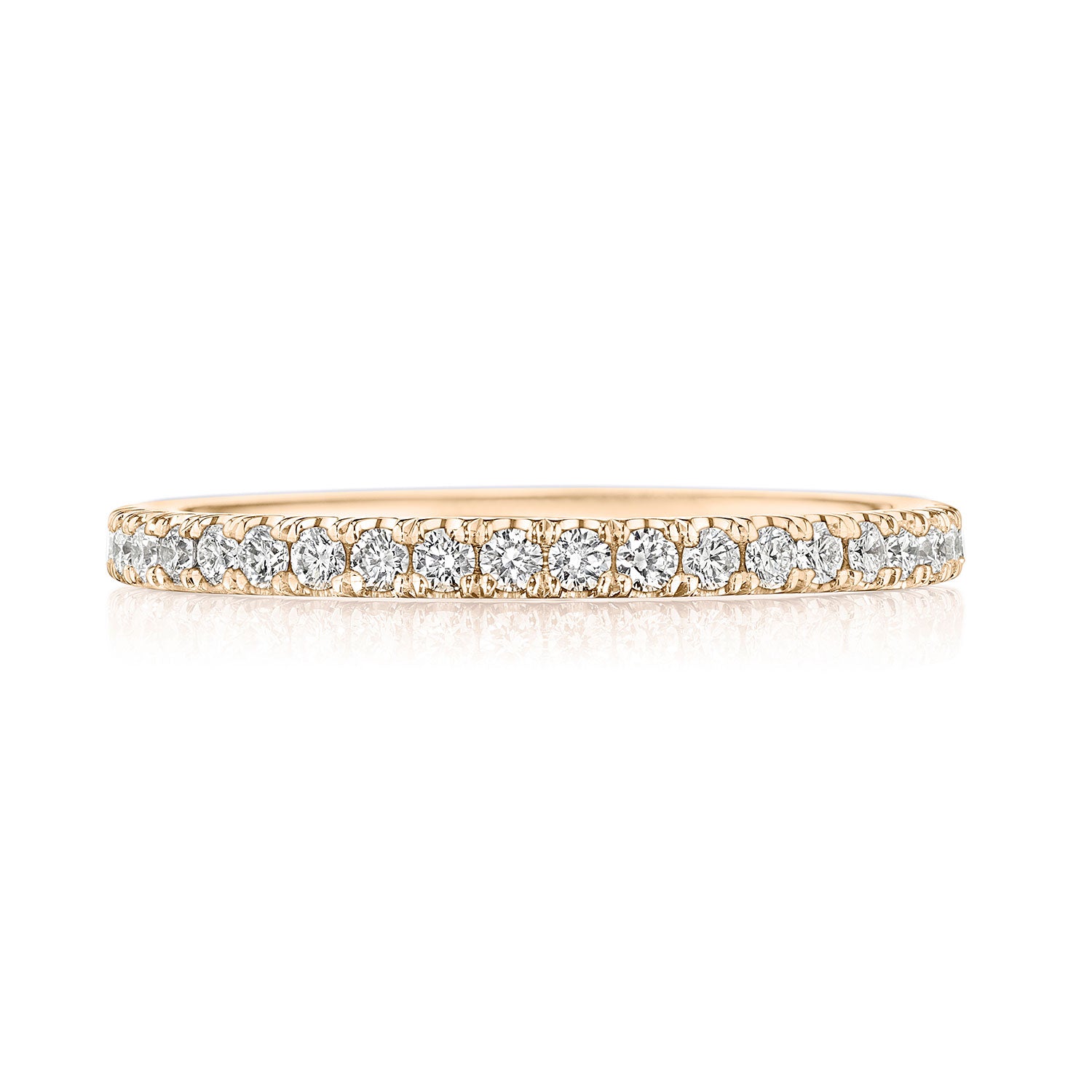 French Pavé Diamond Wedding Band - 2mm