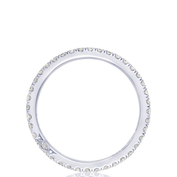 French Pavé Diamond Wedding Band - 2mm