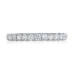 French Pavé Diamond Wedding Band - 2.5mm