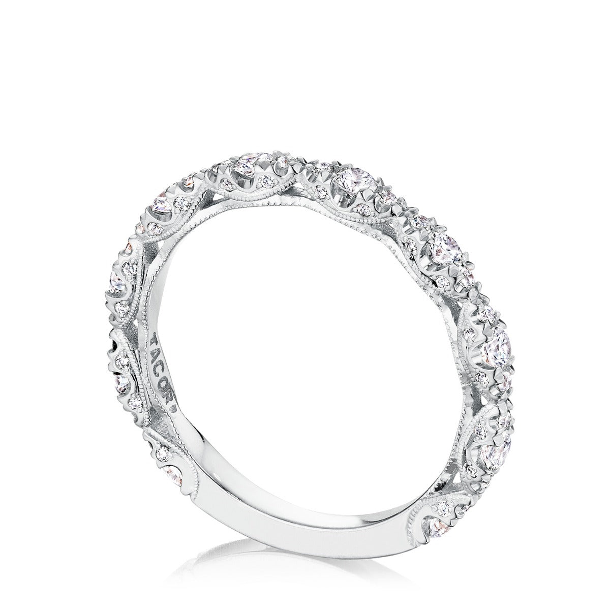 Marquise Shape Design Detail Wedding Band