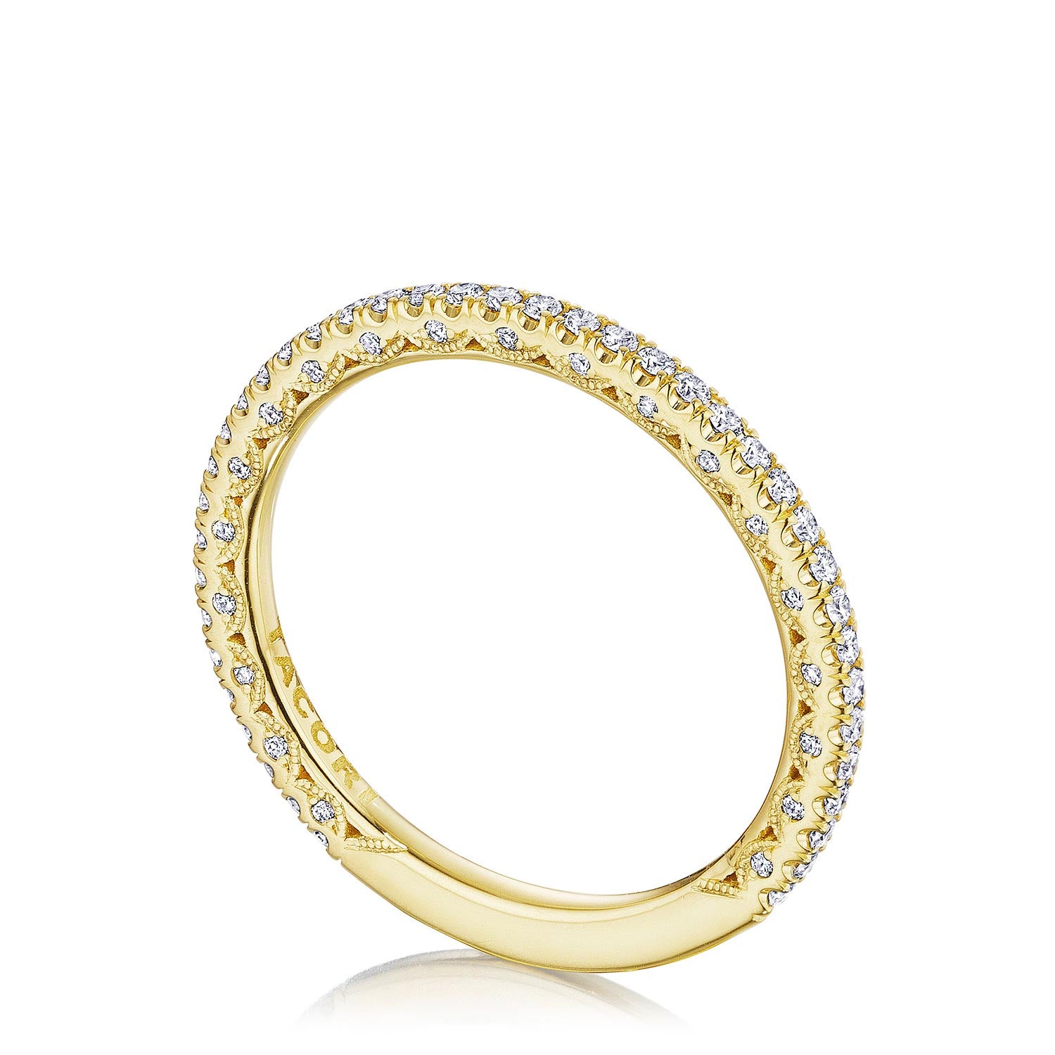 French Pavé Diamond Wedding Band - 1.5mm