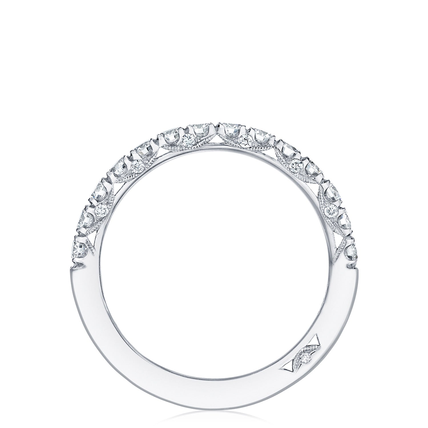 French Pavé Diamond Wedding Band - 2.5mm