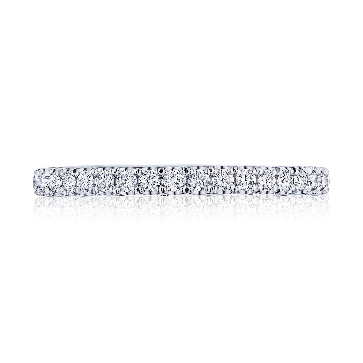 French Pavé Diamond Wedding Band - 2mm