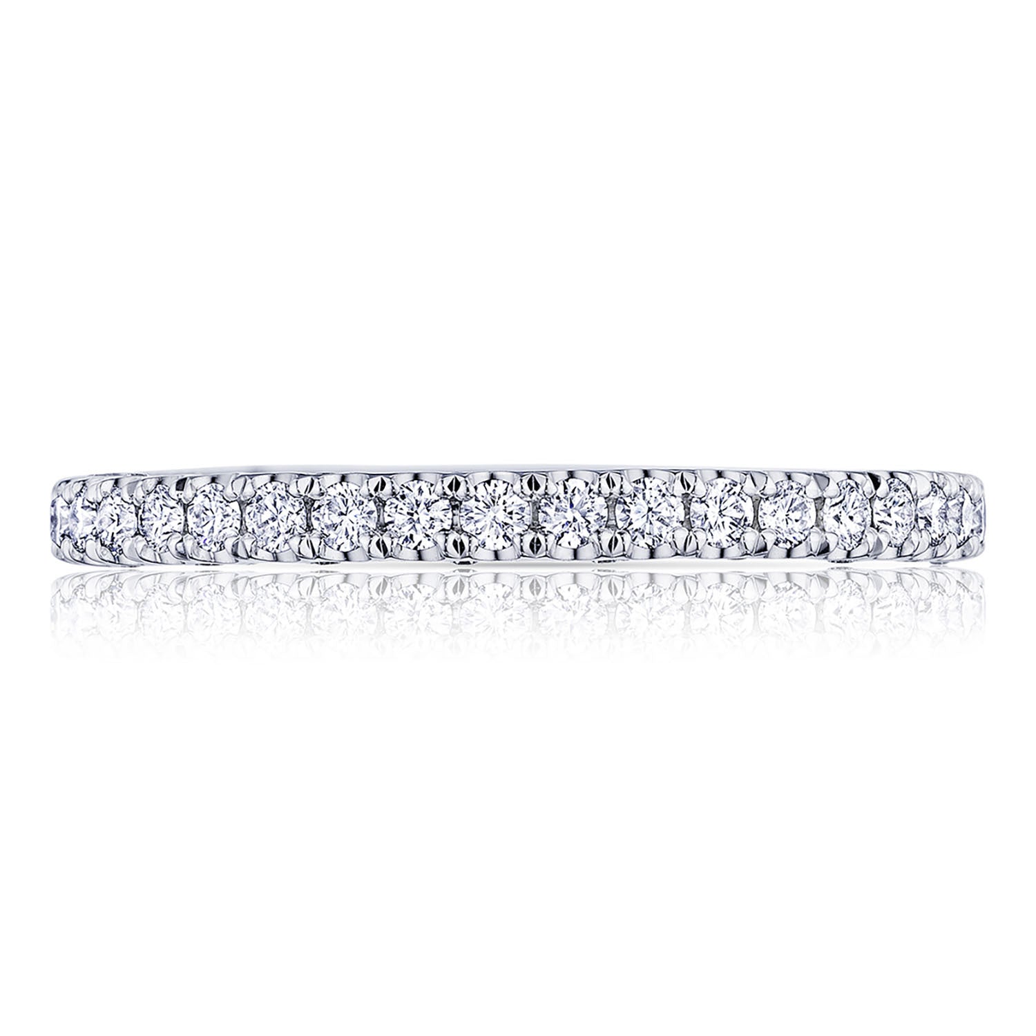 French Pavé Diamond Wedding Band - 2mm