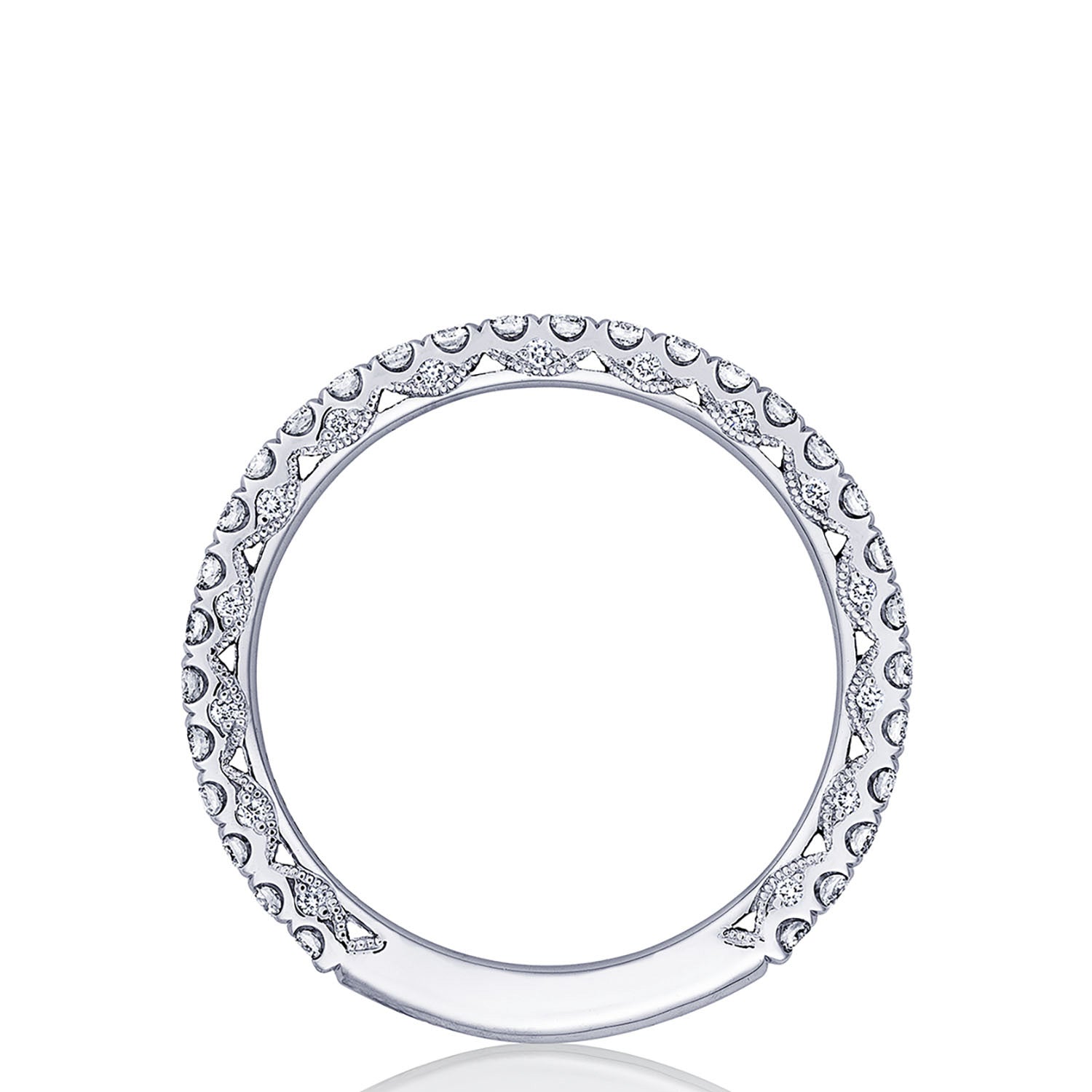 French Pavé Diamond Wedding Band - 2mm