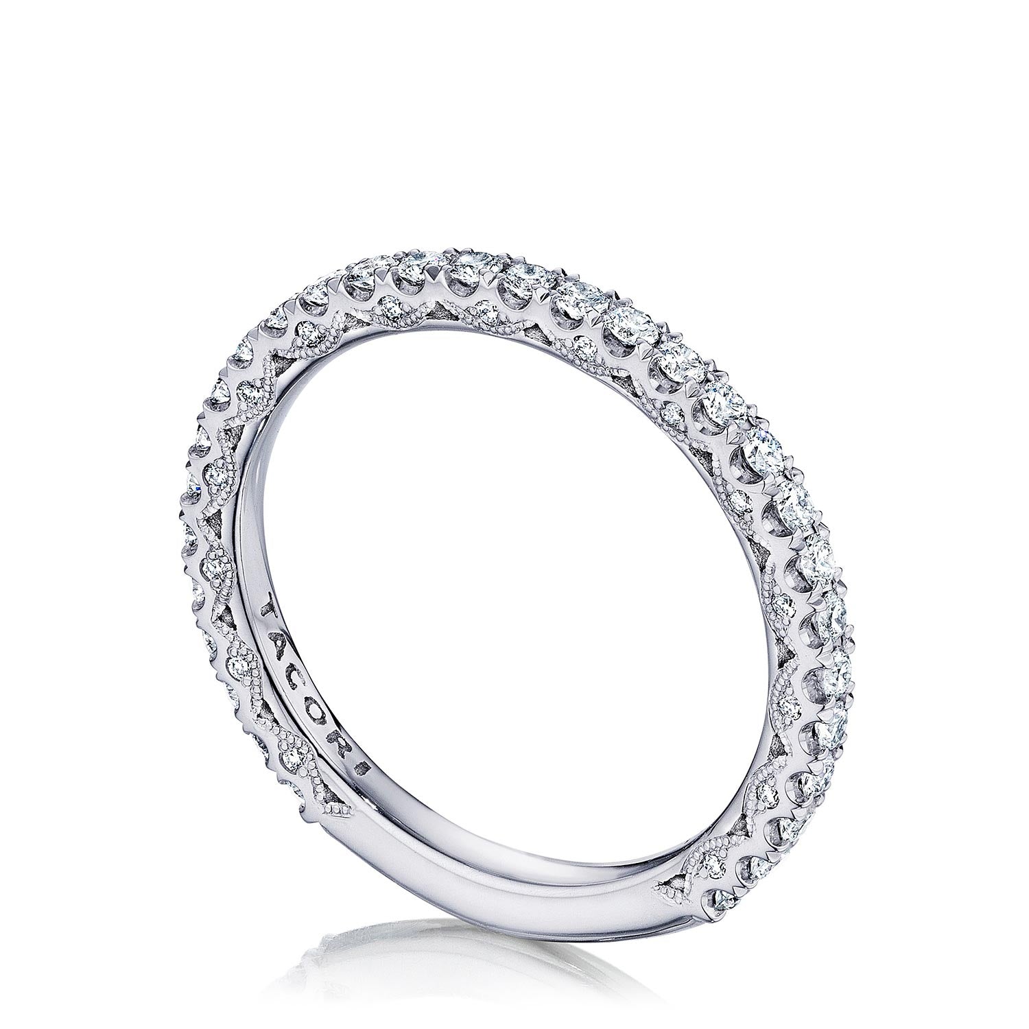 French Pavé Diamond Wedding Band - 2mm