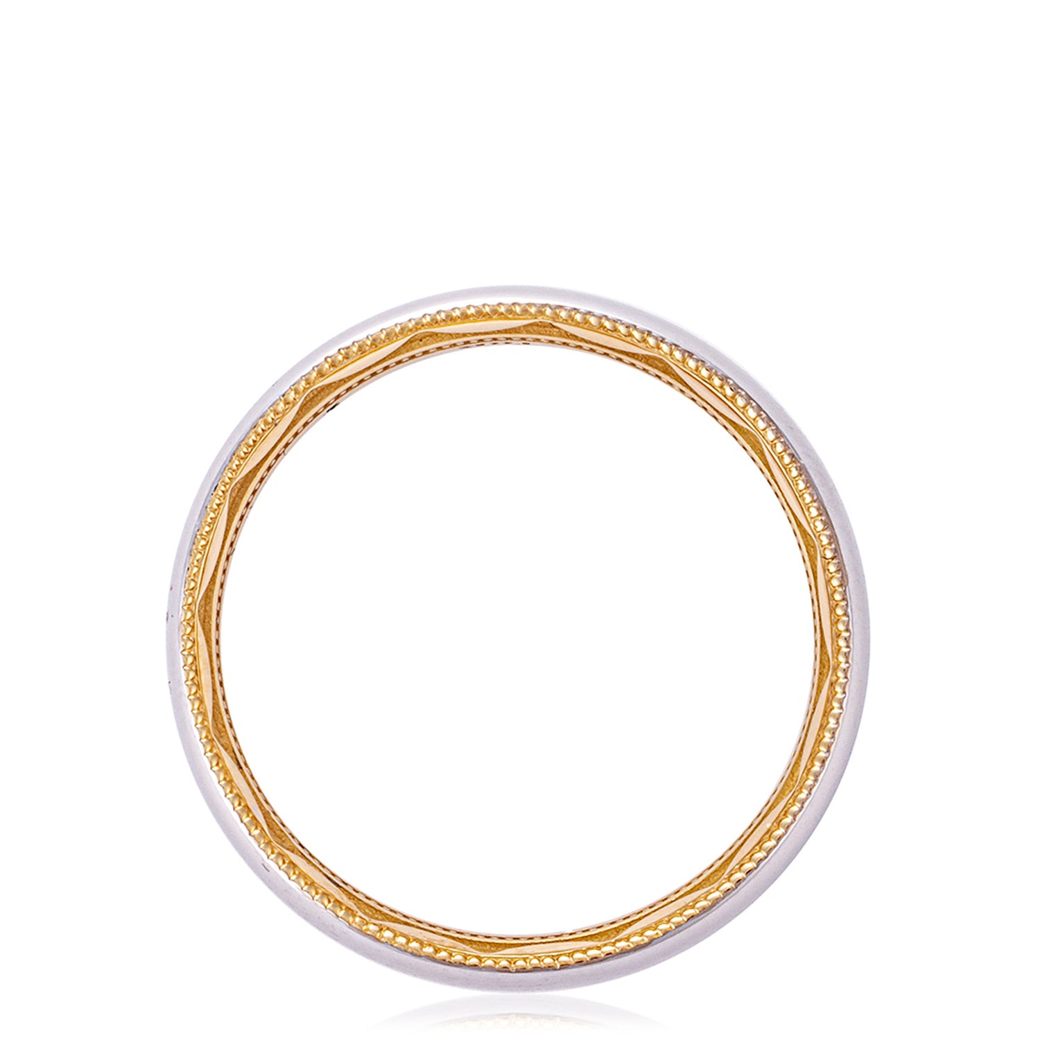 Classic Two-Tone Rounded in High Polish Finish Wedding Band