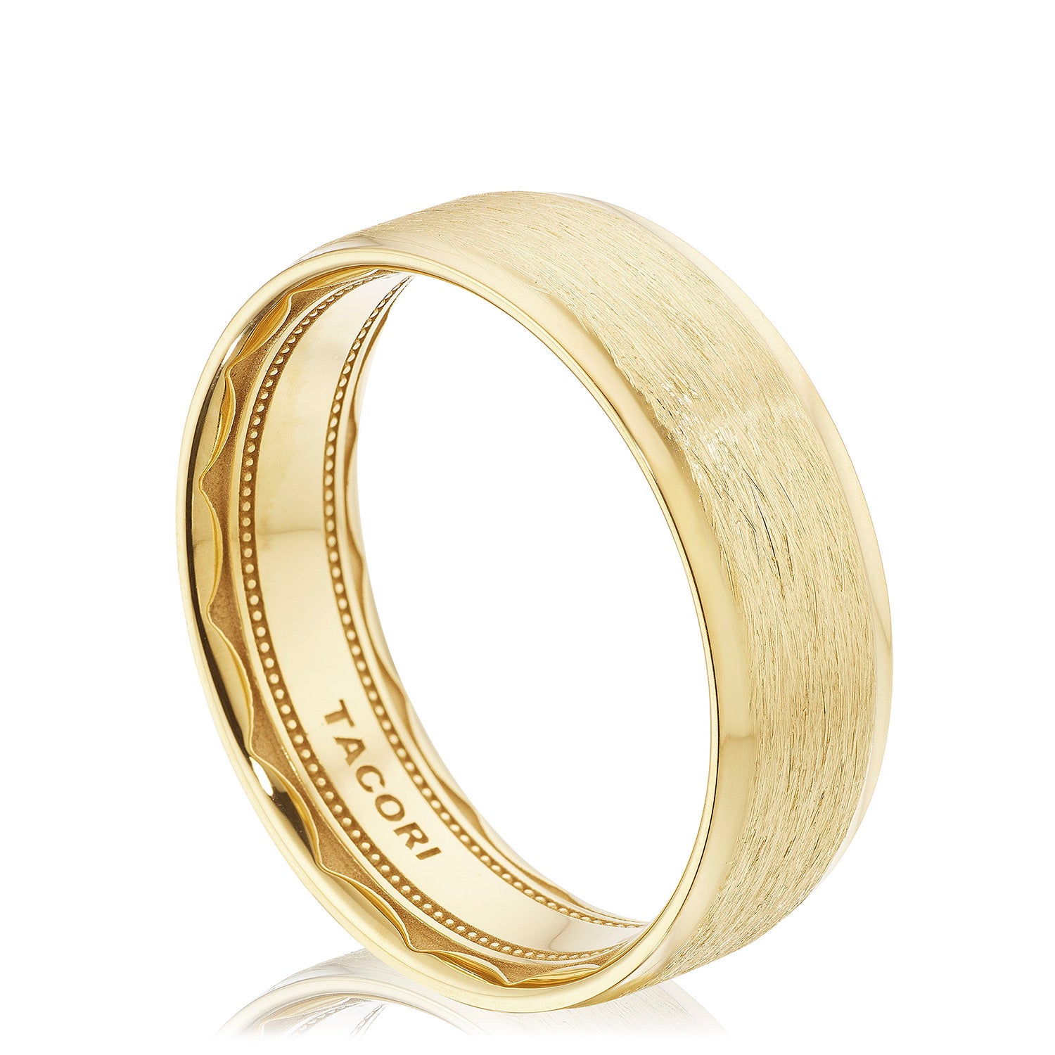 Classic Bevel Edge in Brushed Finish Wedding Band