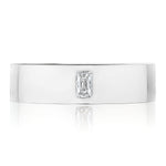 Bezel Set Diamond Wedding Band in High Polish Finish
