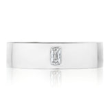 Bezel Set Diamond Wedding Band in High Polish Finish