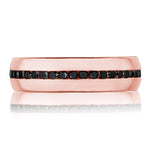 Channel Set Black Diamond in High Polish Finish Wedding Band