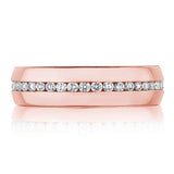 Channel Set Diamond in High Polish Finish Wedding Band