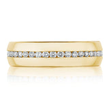 Channel Set Diamond in High Polish Finish Wedding Band
