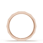 Diamond Faceted - Partial Coverage Wedding Band in High Polish  - 4mm