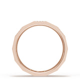Diamond Faceted - Partial Coverage Wedding Band in High Polish  - 4mm