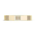 Diamond Faceted - Partial Coverage Wedding Band in High Polish  - 4mm