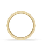 Diamond Faceted - Partial Coverage Wedding Band in High Polish  - 4mm