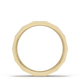 Diamond Faceted - Partial Coverage Wedding Band in High Polish  - 4mm