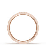 Diamond Faceted - Partial Coverage Wedding Band in Satin Finish  - 4mm