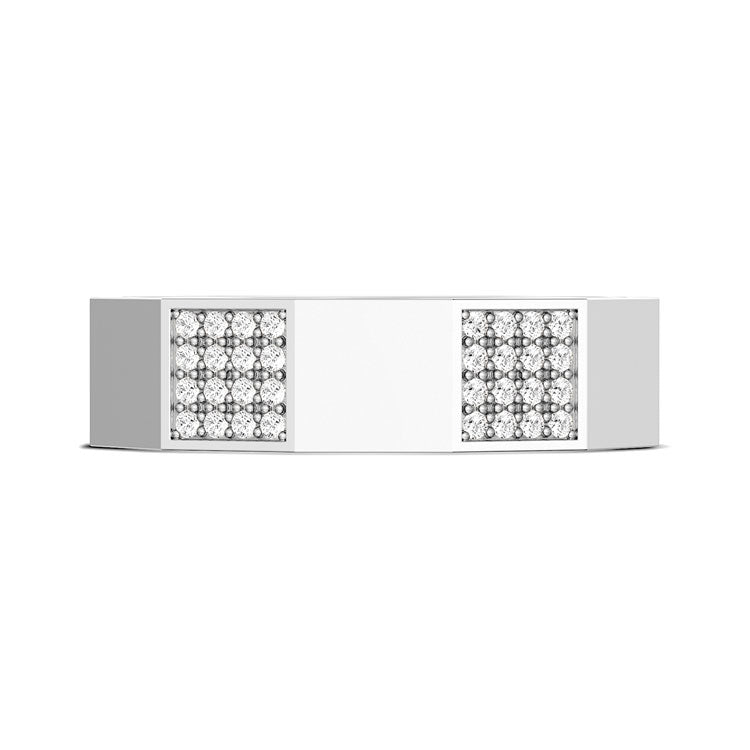 Diamond Faceted - Partial Coverage Wedding Band in High Polish  - 6mm